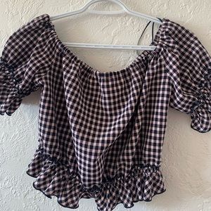 Thrifted Checkered Crop